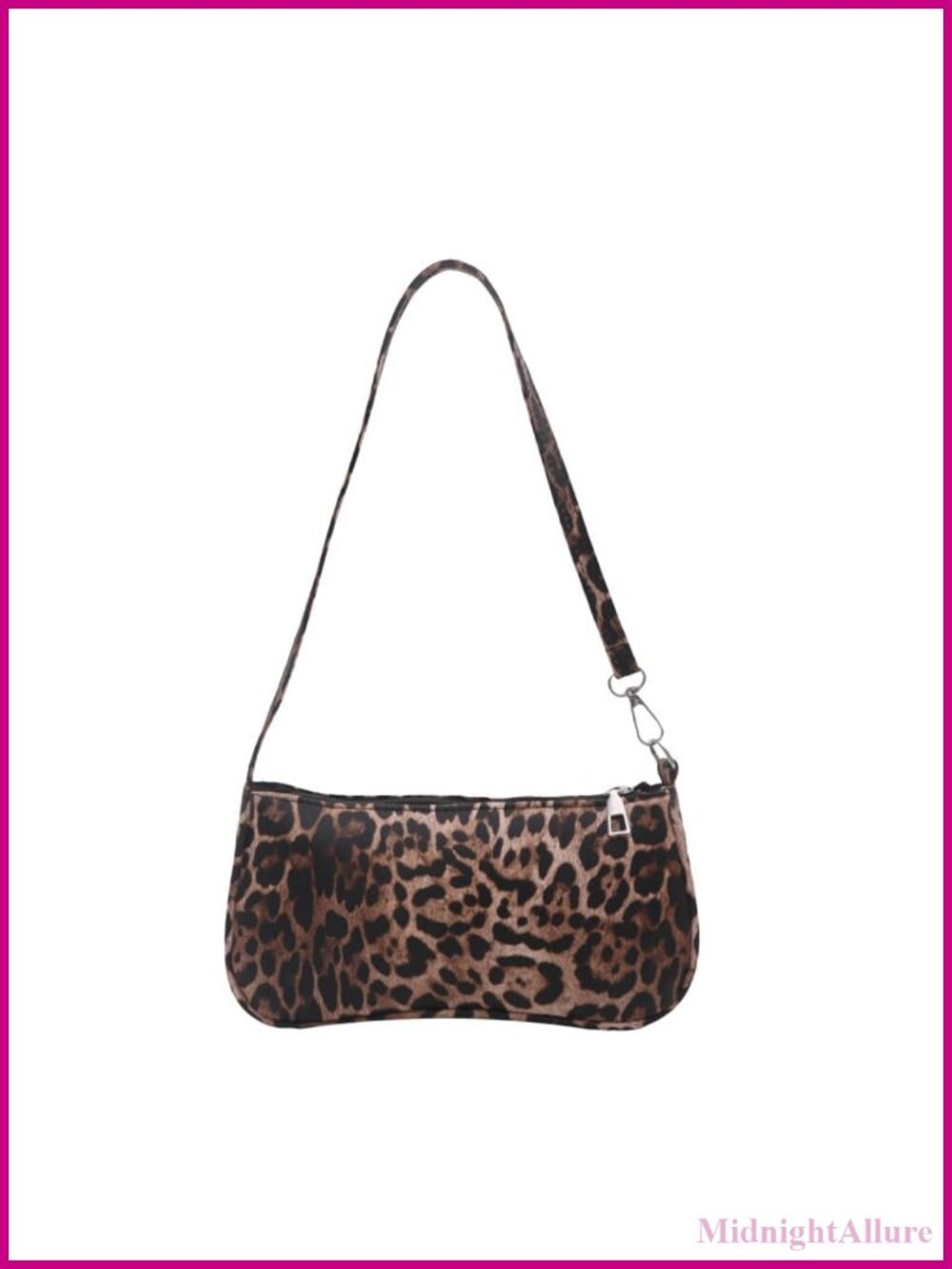 Vegan Leather Leopard Shoulder Bag Small Hobo Handbag Clutch Purse